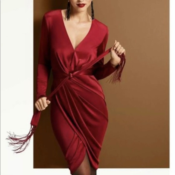 2X Satin Stretch Tulip Dress NWT - Picture 3 of 3